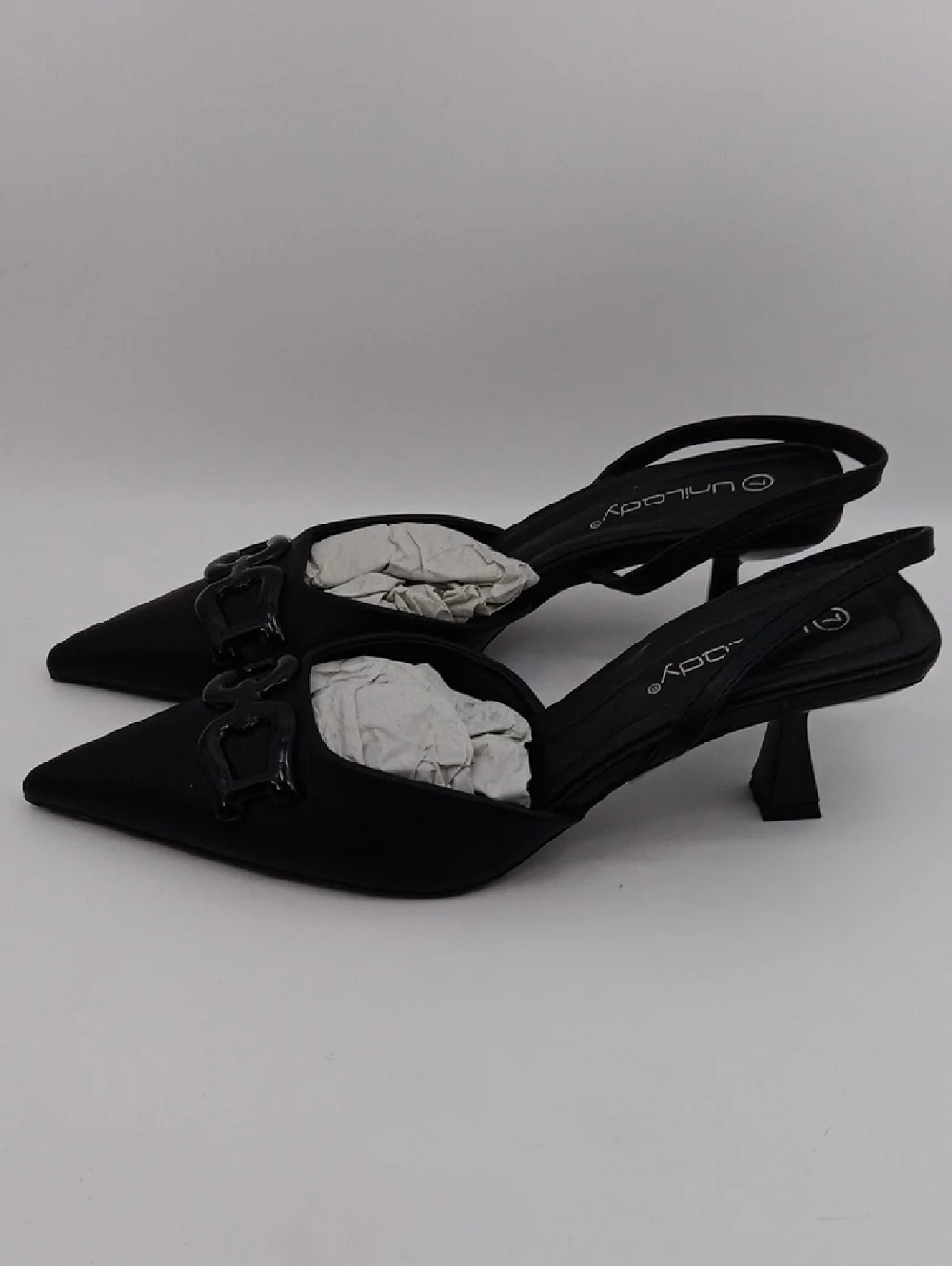 WOMEN'S BLACK POINTED SLING BACK HEELS SIZE 7